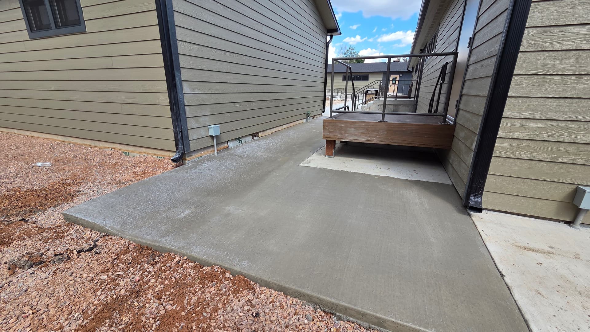 Concrete Sidewalk with Drainage Built Right at New Underwood School