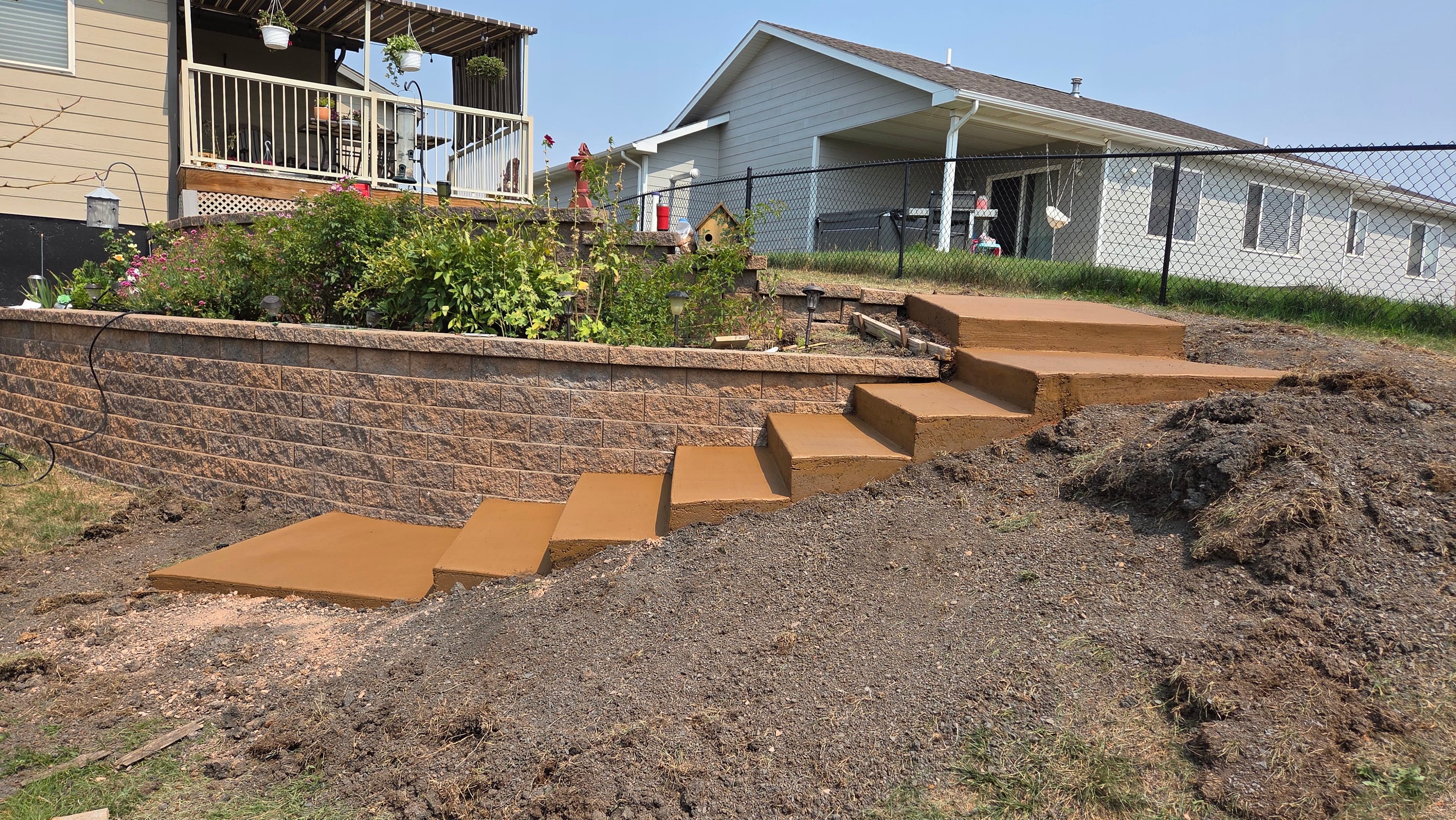 Project New Concrete Steps Built Along a Rapid City Retaining Wall image