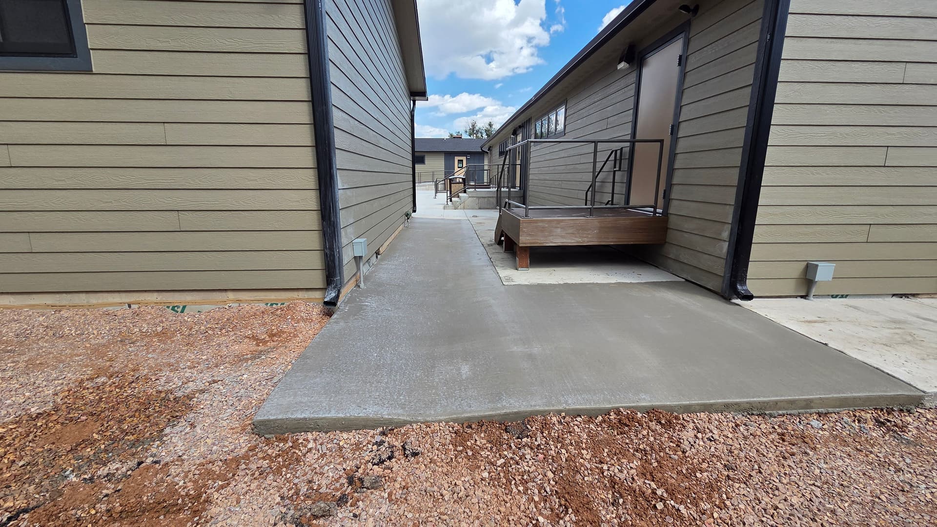 Concrete Sidewalk with Drainage Built Right at New Underwood School